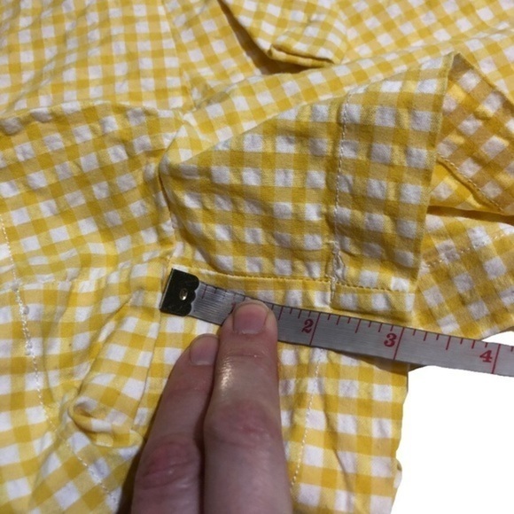 NWOT Seersucker Yellow White Gingham Shorts New - Picture 8 of 9